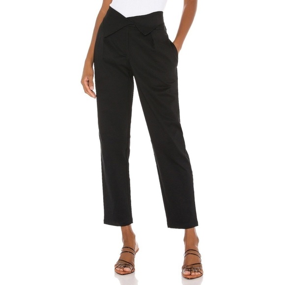 NWT The Range Structured Twill Fold Over Pants in Black - Picture 1 of 13